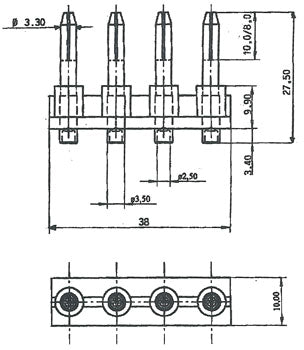 Barrette enfichable spéciale (mâle)